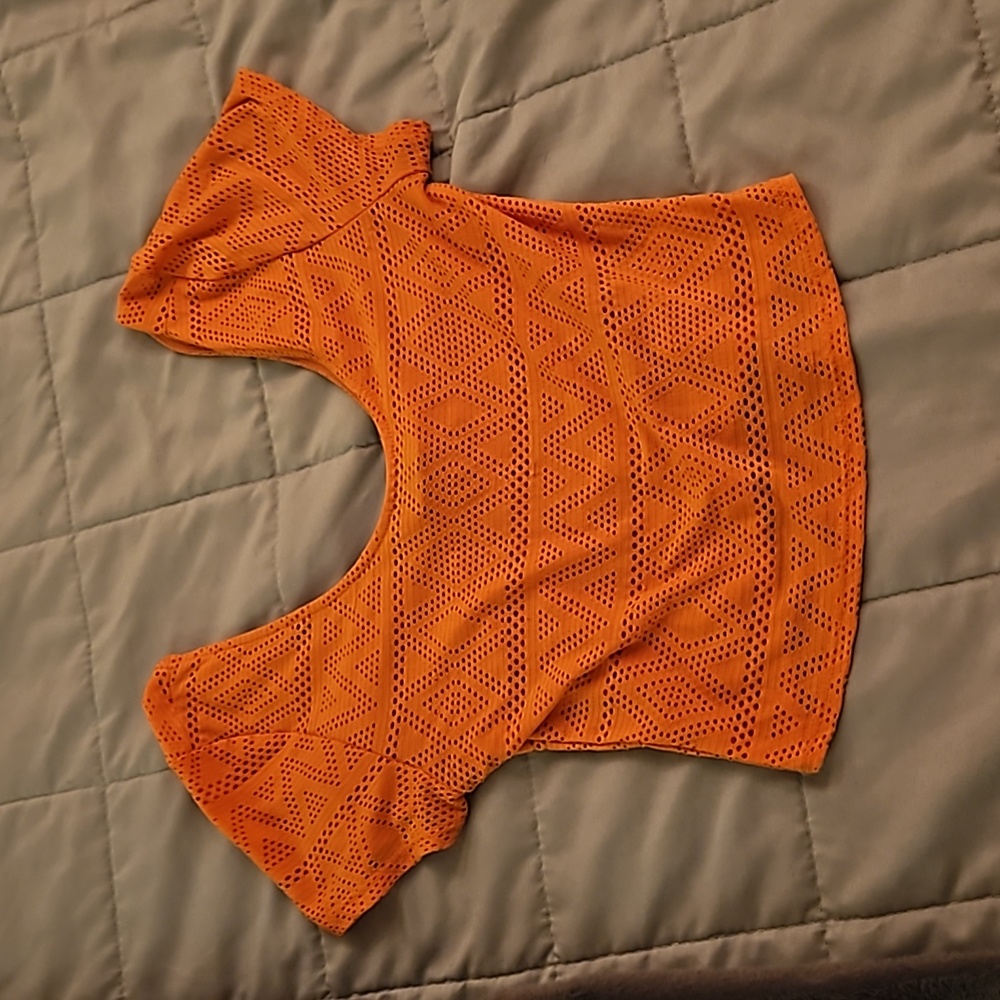Sparkle and Fade UO Urban Outfitters Small Coral Pink Crop Top
